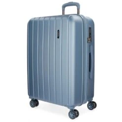 Maleta Grande 75 Cm 4 Ruedas Rigida Expandible Movom Wood Plata