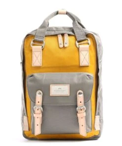 Mochila Doughnut Macaroon D010 Amarillo + Gris