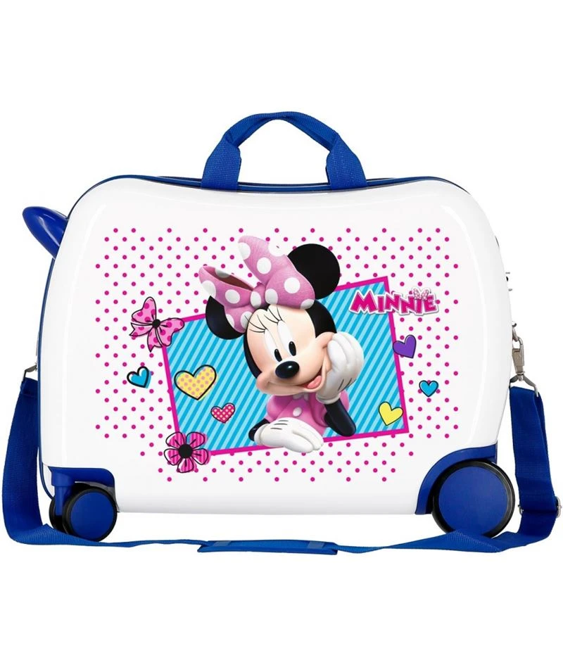 Maleta infantil correpasillos 2 ruedas multidireccionales Minnie Joy Azul