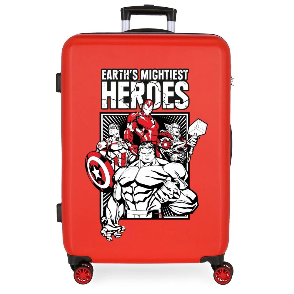 Maleta mediana 68 cm 4 ruedas Earth´s Mightiest Heroes Rojo