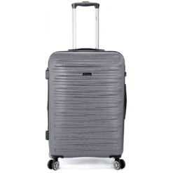 Maleta Trolley Cabina 55 Cm Benzi Rigida 4 Ruedas Dobles Expandible Gris