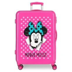 Disney Maleta Mediana 68 Cm 4 Ruedas Rigida Minnie Sunny Day Fucsia