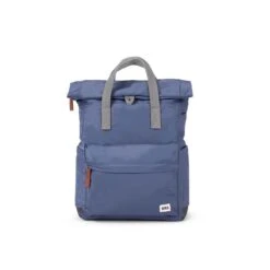 Mochila Roka London Canfield B Mediana Sostenible Nylon Azul (Airforce)
