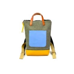 Mochila Daniel Chong Mini Verde Y Bolsillo Azul