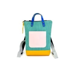 Mochila Daniel Chong Mini Impermeable En Color Verde Y Bolsillo Rosa