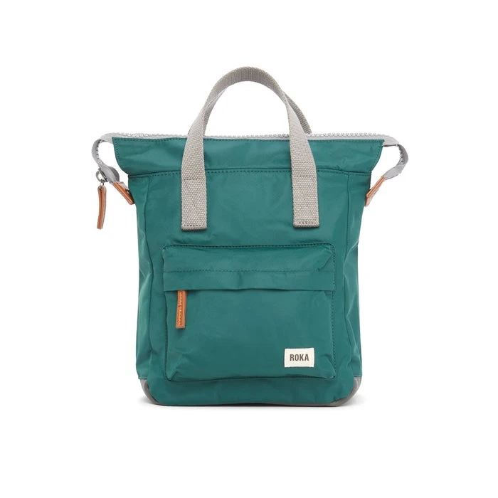 Mochila Roka London Bantry B mediana sostenible Nylon Verde (Teal)