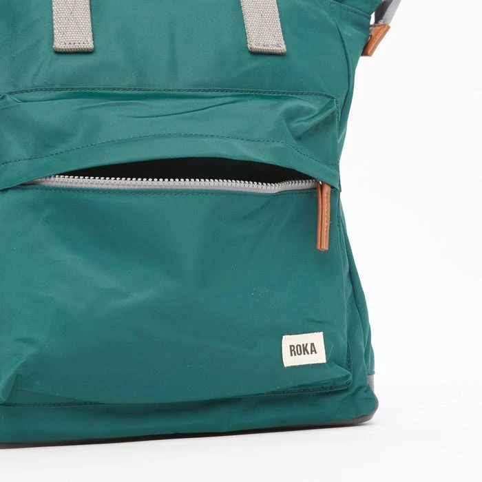 Mochila Roka London Bantry B mediana sostenible Nylon Verde (Teal)