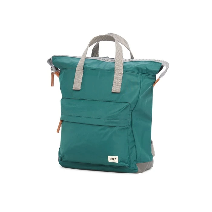 Mochila Roka London Bantry B mediana sostenible Nylon Verde (Teal)