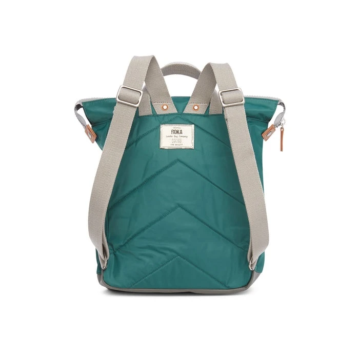 Mochila Roka London Bantry B mediana sostenible Nylon Verde (Teal)