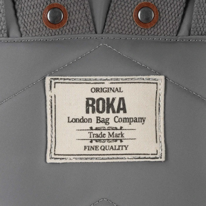 Mochila Roka London Canfield B mediana sostenible Nylon Gris (Stormy)