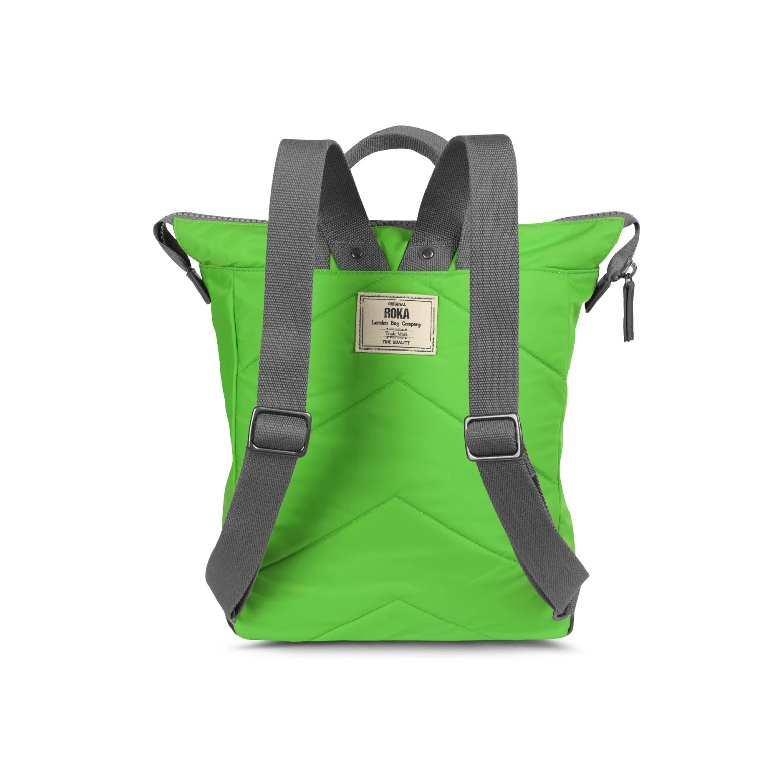 Mochila Roka London Bantry B mediana sostenible Nylon Verde (Kelly Green)