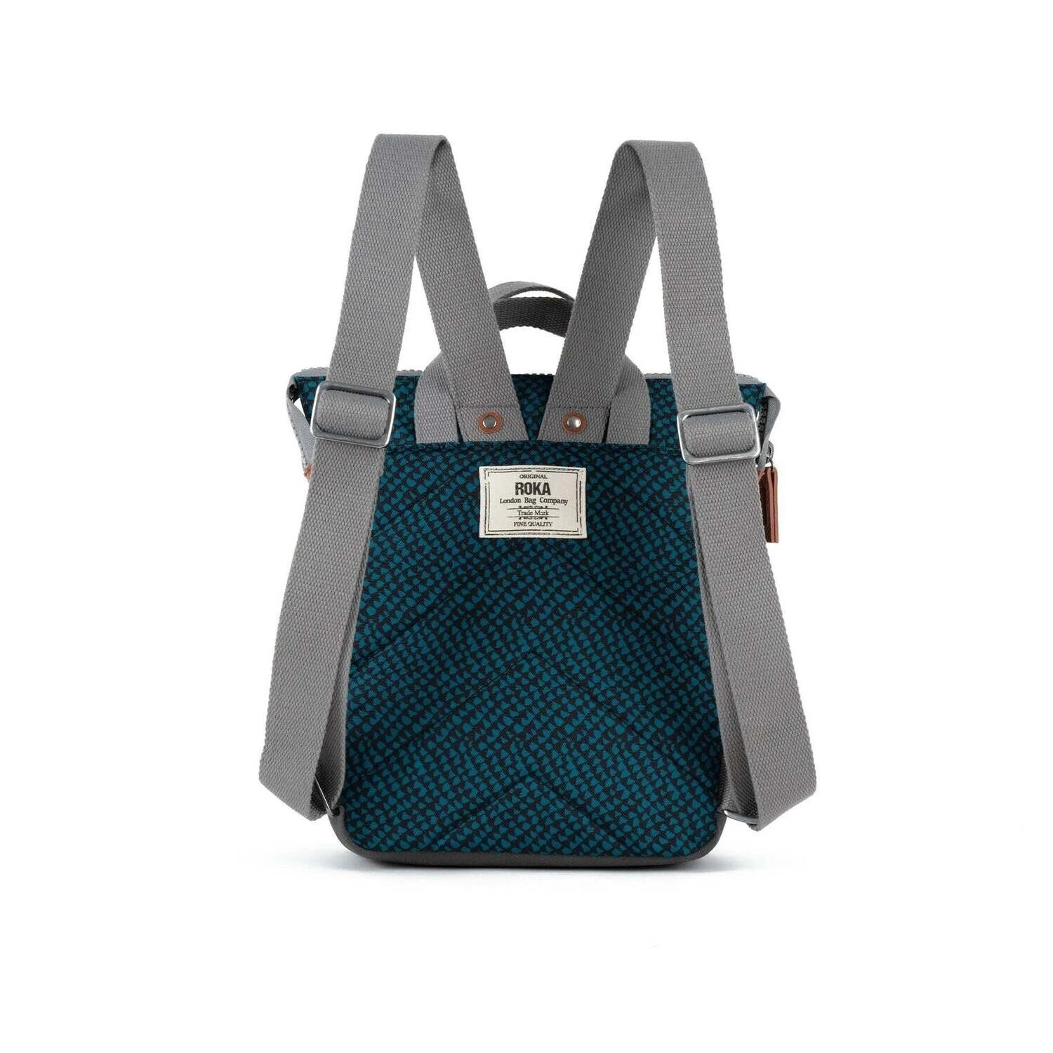 Mochila Roka London Bantry pequeña Serpiente Azul (Teal Snake Print)
