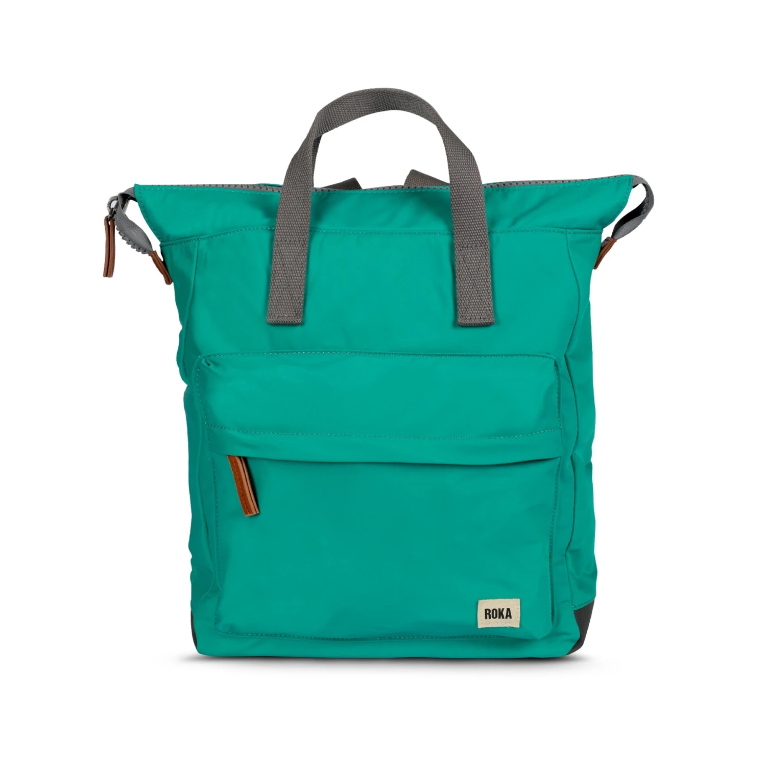 Mochila Roka London Bantry B mediana sostenible Nylon Verde (Cyan)