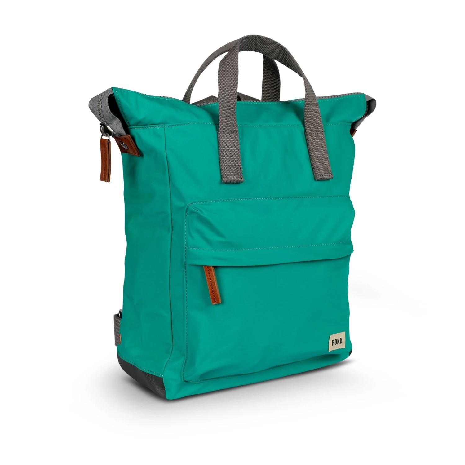 Mochila Roka London Bantry B mediana sostenible Nylon Verde (Cyan)