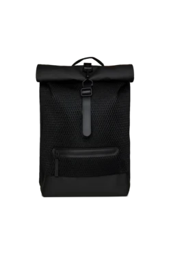 Mochila Rains Rolltop Rucksack Mesh W3 Negro (Black)